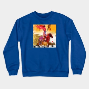 Amazons riding an horse Crewneck Sweatshirt